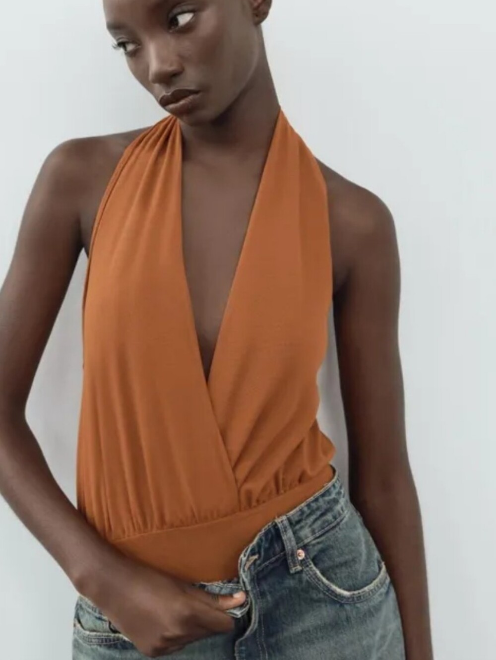 NWT Zara TULLE FOULARD BODYSUIT